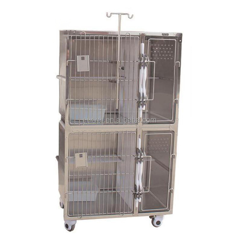EUR VET Excellent Quality Veterinary Cat Cage Practical Veterinary Equipment Stainless Steel Cages Veterinary