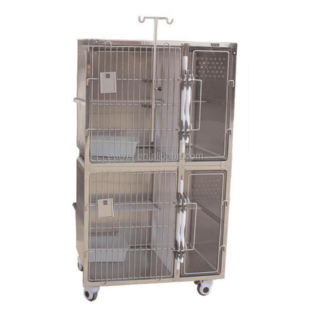 EUR VET Excellent Quality Veterinary Cat Cage Practical Veterinary Equipment Stainless Steel Cages Veterinary