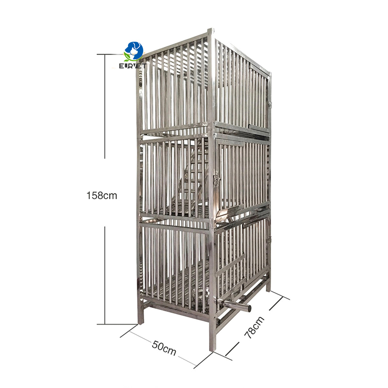EUR PET Best Price 3 Layers Cat Cage Veterinary Equipment High Quality Veterinary Clinic Cage With Stainless Steel