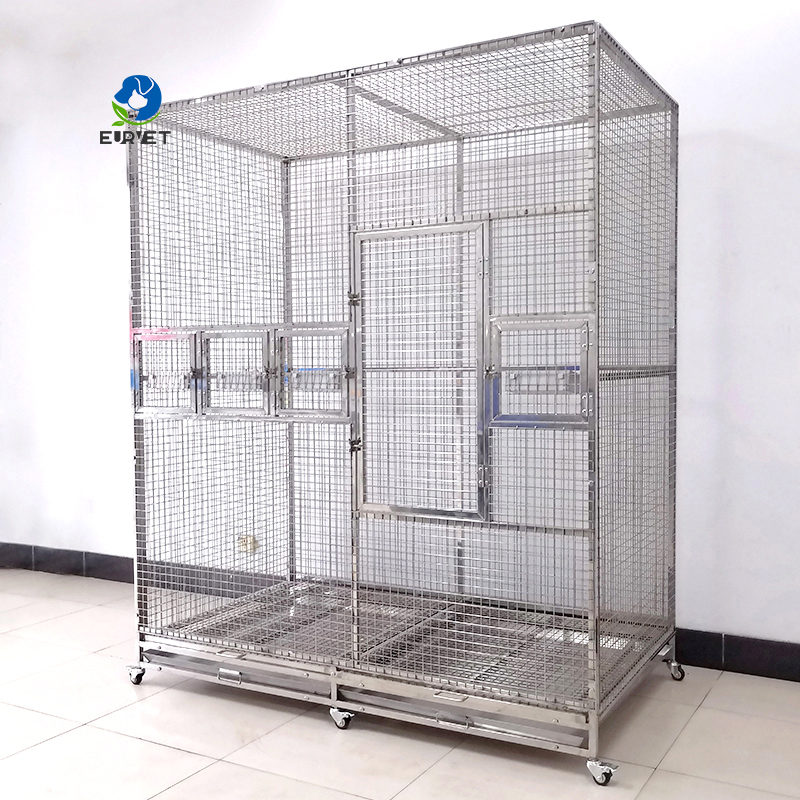 EUR VET Wholesale Bird Cage Veterinary Equipment Stainless Steel Pet Breeding Bird Parrot Pigeon Cage