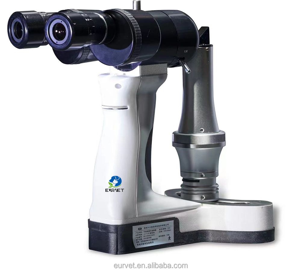 EUR PET Cheap Price Hand Held Slitlamp Veterinary Equipment Ophthalmic Rechargeable Portable Slit Lamp Microscope