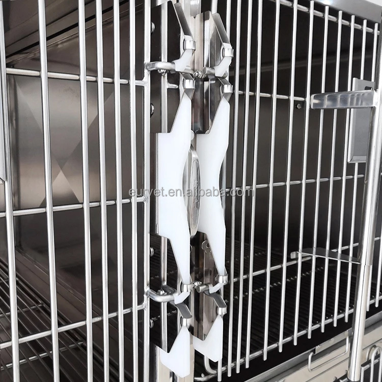 EUR VET Excellent Quality Veterinary Cat Cage Practical Veterinary Equipment Stainless Steel Cages Veterinary