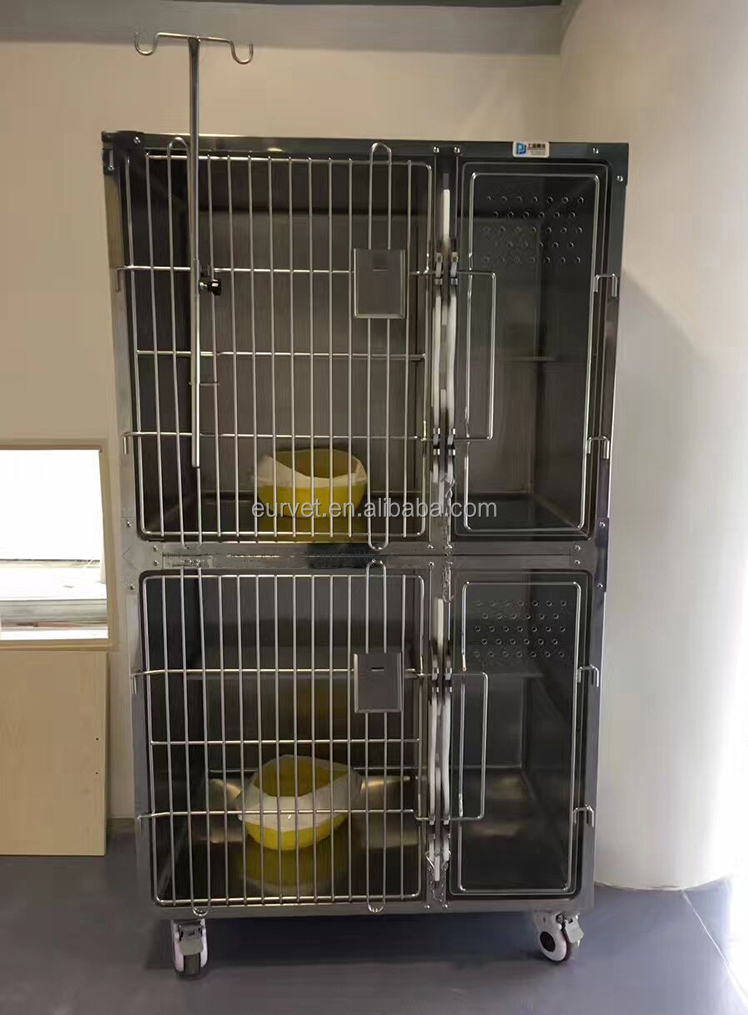 EUR VET Excellent Quality Veterinary Cat Cage Practical Veterinary Equipment Stainless Steel Cages Veterinary