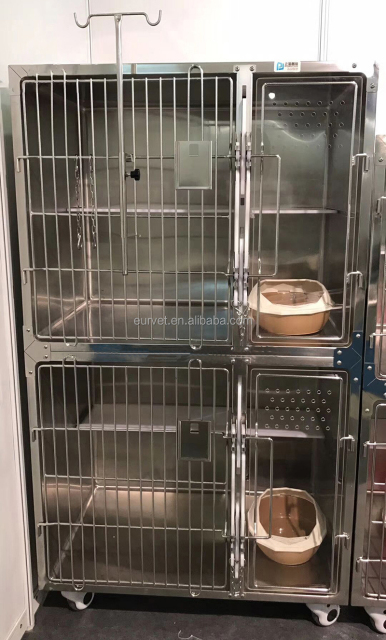 EUR VET Excellent Quality Veterinary Cat Cage Practical Veterinary Equipment Stainless Steel Cages Veterinary