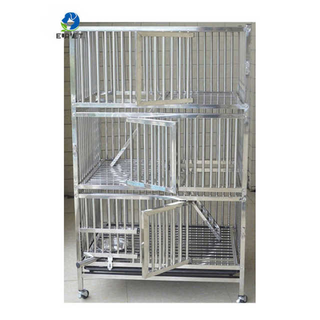 EUR PET Best Price 3 Layers Cat Cage Veterinary Equipment High Quality Veterinary Clinic Cage With Stainless Steel