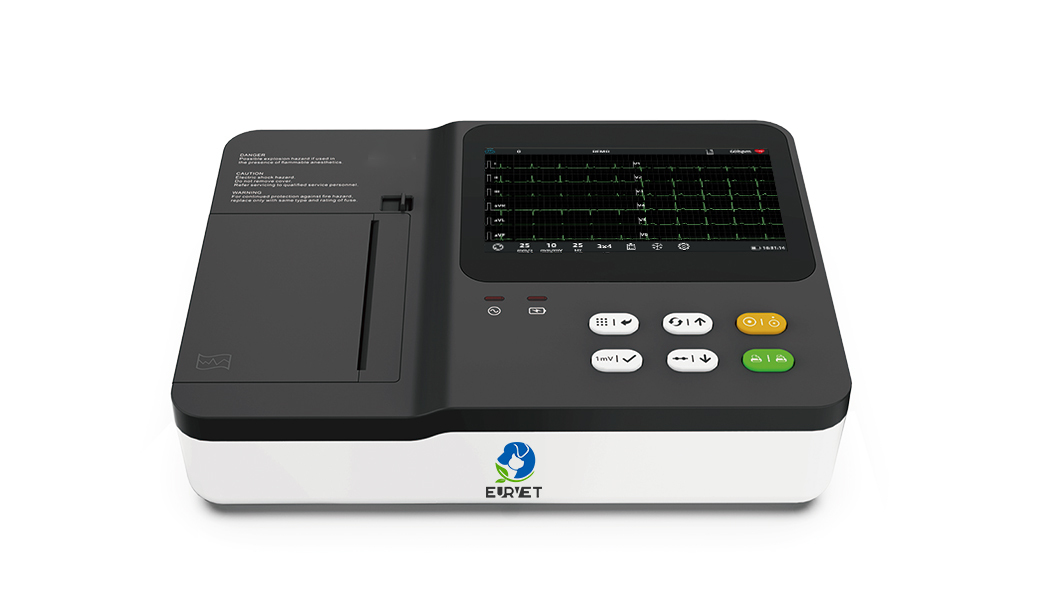 EURVET Good Quality Portable 7inch ECG Electrocardiograma Machine 6-channels Veterinary Digital ECG