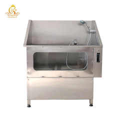 EURVET High Quality Stainless Steel Surfing Bath Sink Pet Spa Bath Tub Dog Grooming Tub