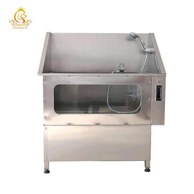 EURVET High Quality Stainless Steel Surfing Bath Sink Pet Spa Bath Tub Dog Grooming Tub