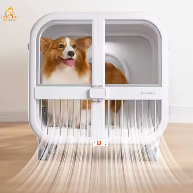 EUR PET Fully Automatic Transparent Plastic Drying Box for Cats Dogs Modern Home Dryer With Noise Reduction Pulley for Pets