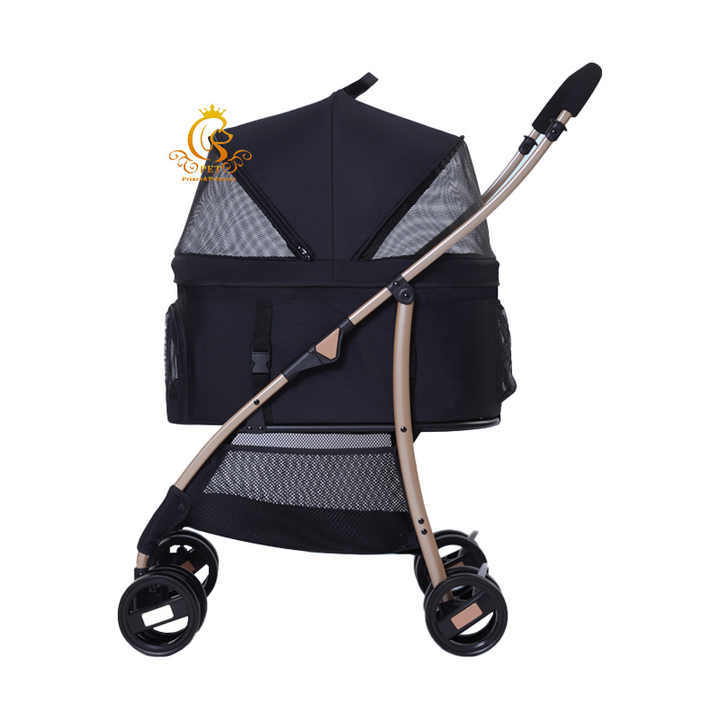 EUR PET Luxury 3-in-1 Pet Stroller Steel Frame Transport Cart for Dogs and Cats Outdoor Travel Trolley with Wheels Pet Carrier