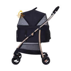 EUR PET Luxury 3-in-1 Pet Stroller Steel Frame Transport Cart for Dogs and Cats Outdoor Travel Trolley with Wheels Pet Carrier