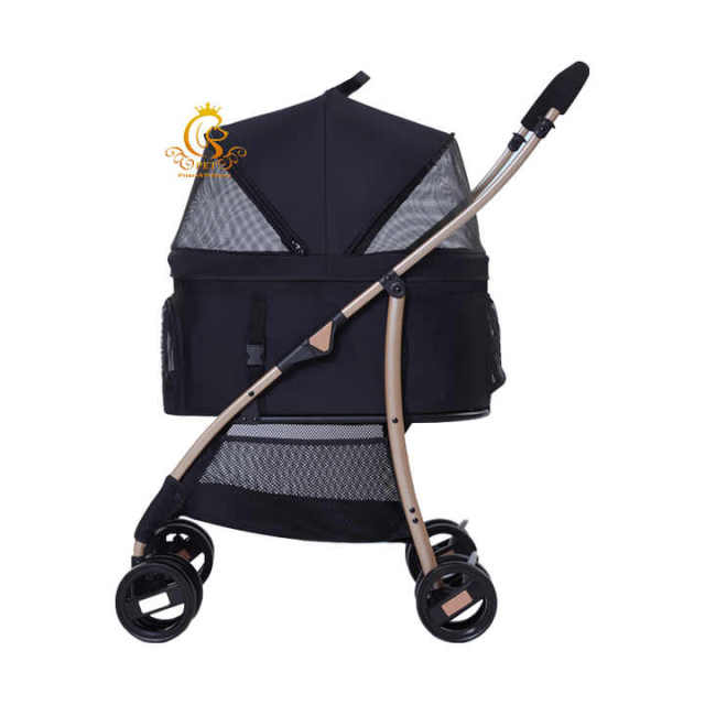 EUR PET Luxury 3-in-1 Pet Stroller Steel Frame Transport Cart for Dogs and Cats Outdoor Travel Trolley with Wheels Pet Carrier