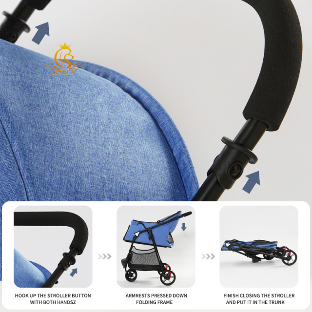 EUR PET Hot Sale Collapsible Trolley Lightweight Dog Stroller Luxury 3 Wheels Pet Dog Stroller for Outdoor Use