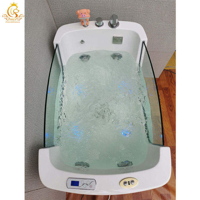 EUR PET Freestanding Pet Spa Bathtub With Ozone Spa Dog Bathtub Massage Machine Air Bubble Feature for Pet Cleaning Bathing