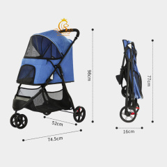 EUR PET Hot Sale Collapsible Trolley Lightweight Dog Stroller Luxury 3 Wheels Pet Dog Stroller for Outdoor Use