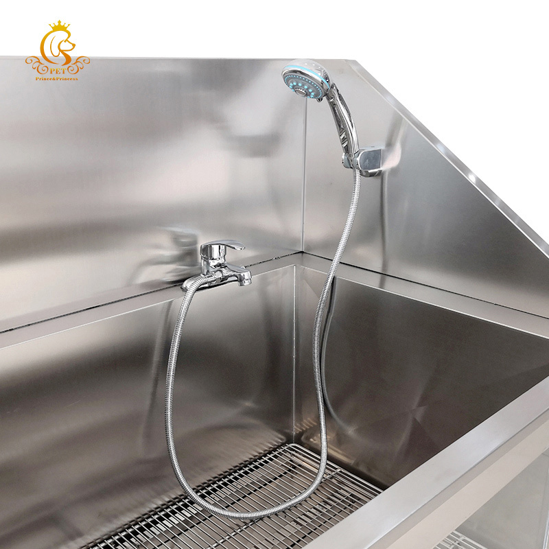 EURVET High Quality Stainless Steel Surfing Bath Sink Pet Spa Bath Tub Dog Grooming Tub