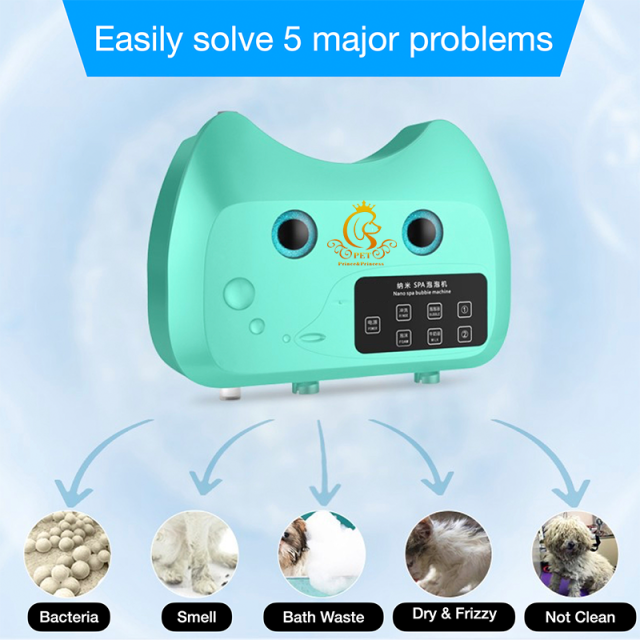 EUR PET Pet Grooming Kit With Novelty Designed Massage Brush and Bathing Spa Bubble Machine Abs Material for Small Dogs and Cats