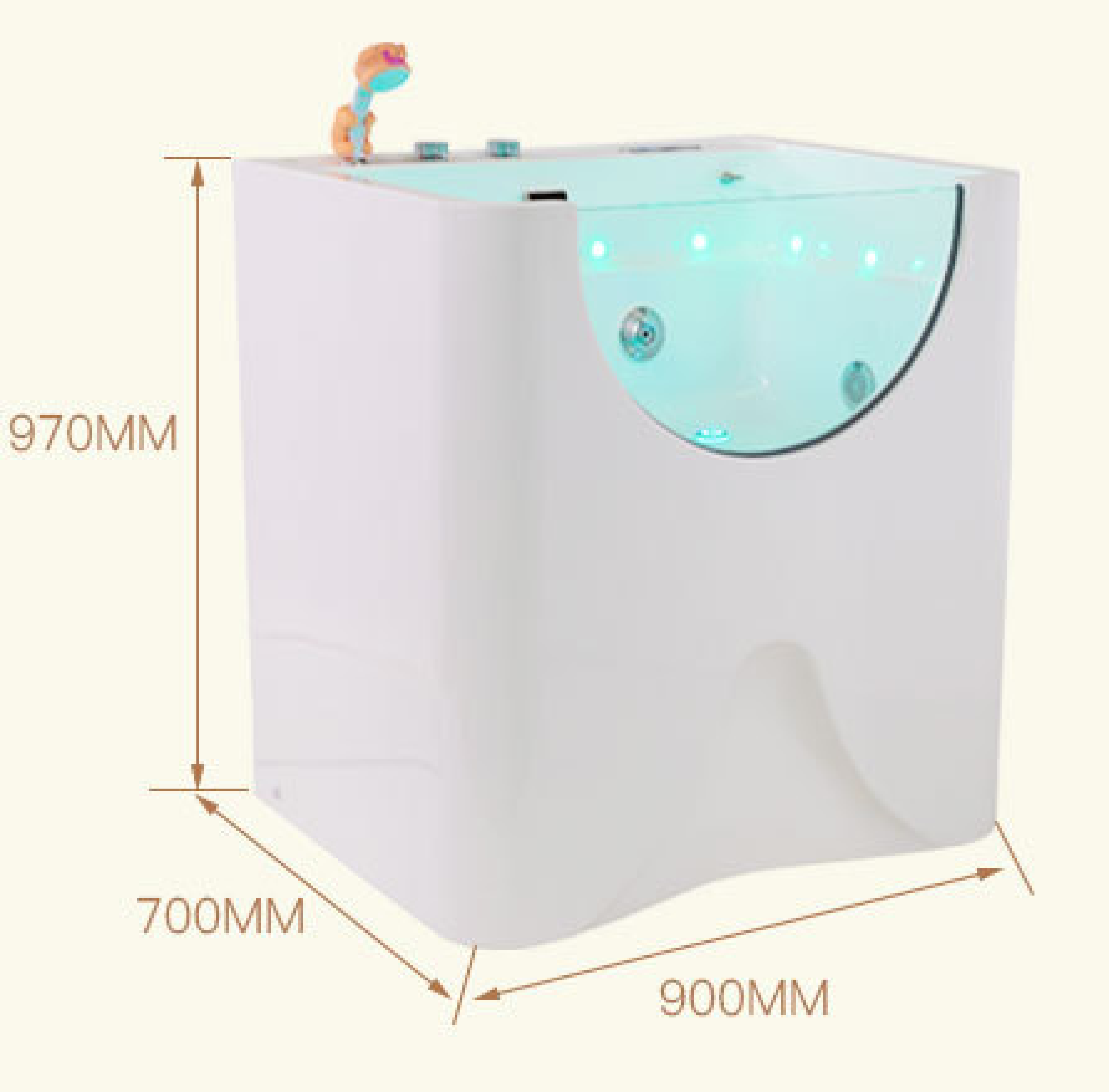 EUR PET Household Indoor Independent Constant Temperature Pet Bath Basin Cat and Dog Spa Bathtub Jet Lamp Bead Bathtub