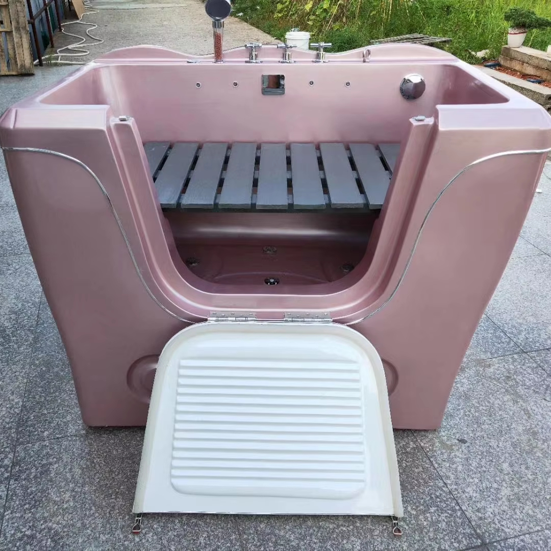 Pet Hot Spring Bathtub, Acrylic Bathtub with a Door, Bathing Tub Suitable for Both Dogs and Cats, Large Bathing Pool