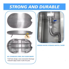 EUR PET Wholesale Price Hot Sale Stainless Steel Wash Station Dog for Pet Grooming Salon Portable Dog Spa Bath Tub
