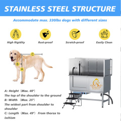 EUR PET Eco-friendly Luxury Dog Grooming Tub Pet Cleaning Bathing for Small Large Dogs Stainless Steel Novel Design for Dog