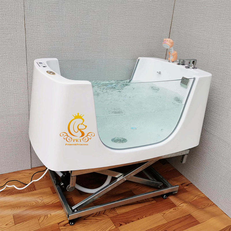 EUR PET Freestanding Pet Spa Bathtub With Ozone Spa Dog Bathtub Massage Machine Air Bubble Feature for Pet Cleaning Bathing