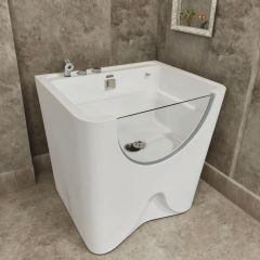 EUR PET Household Indoor Independent Constant Temperature Pet Bath Basin Cat and Dog Spa Bathtub Jet Lamp Bead Bathtub