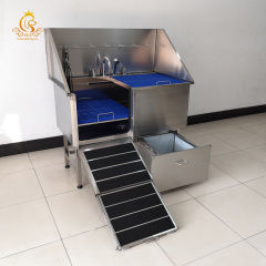 EUR PET Professional Large Stainless Steel Pet Dog Wash Bathing Grooming Tub With Faucet Walk-in Ramp for Sale