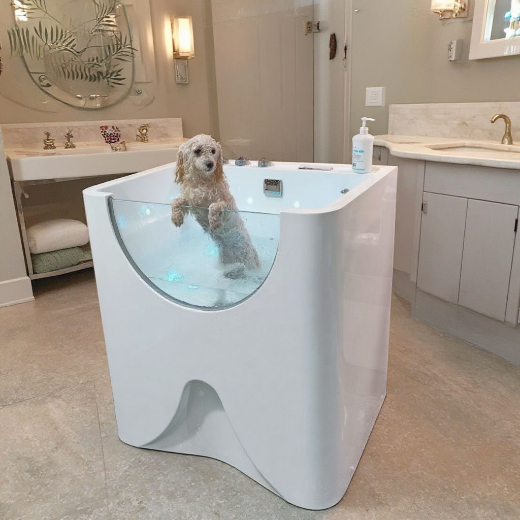 EUR PET Electric Pet Spa Bathtub Ozone Milk Bath Acrylic Bathtub for Dog & Cat Grooming for Pet Cleaning & Bathing