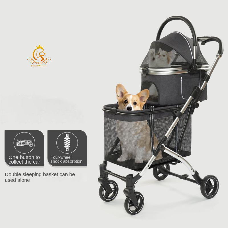 EUR PET Factory Price Wholesale Customized New Style Double Korean Pet Stroller Twin Pet Stroller for 2 Dogs