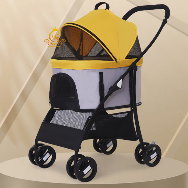 EURPET Best Quality Foldable Dog Cat Cage Stroller Detachable Small Pet Dog Stroller