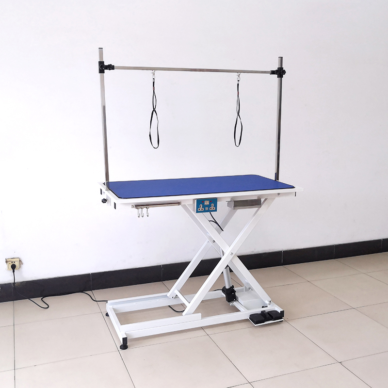 Pet Electric Lifting Grooming Table with Gantry Frame for Cats and Dogs, Folding Grooming Table for Bathing