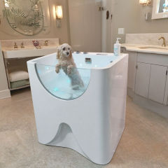 EUR PET Household Indoor Independent Constant Temperature Pet Bath Basin Cat and Dog Spa Bathtub Jet Lamp Bead Bathtub