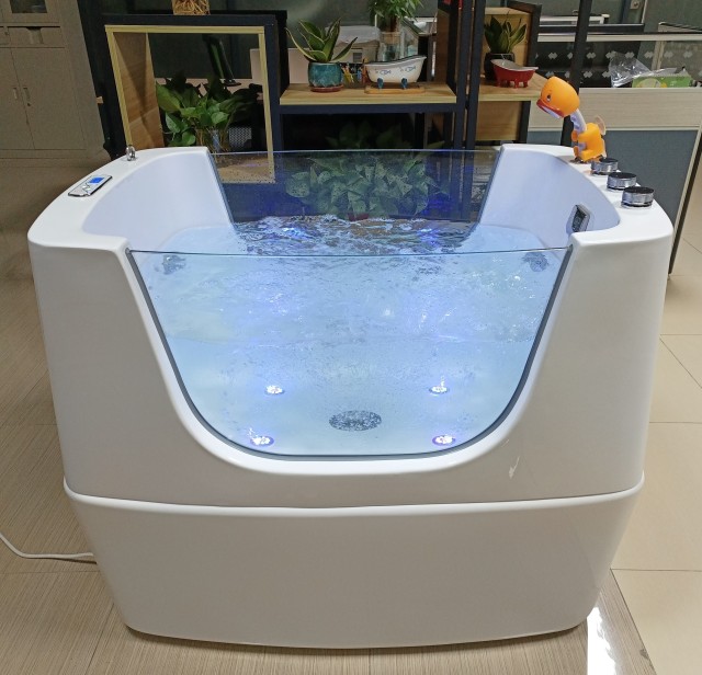 EUR PET New Arrival Dog Grooming Pet Bathtub Pet Spa Led Whirlpool Acrylic Bubbles Freestanding Massage Pet Bathtub