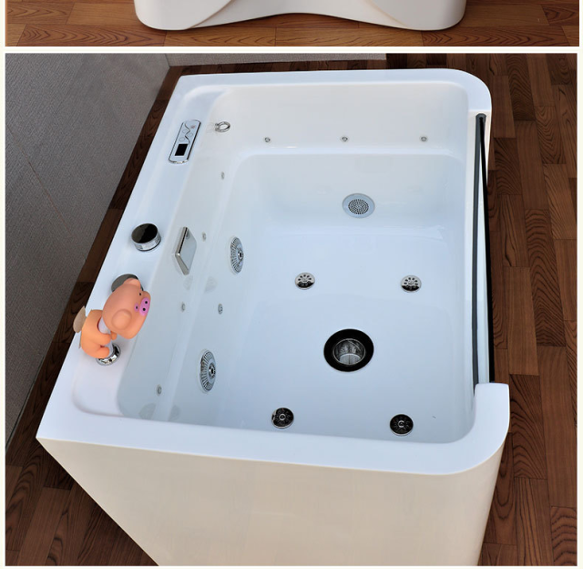 EUR PET Household Indoor Independent Constant Temperature Pet Bath Basin Cat and Dog Spa Bathtub Jet Lamp Bead Bathtub