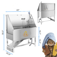 EUR PET Ramp Stainless Steel Grooming Bath for Pets Premium Pet Cleaning & Bathing Accessory