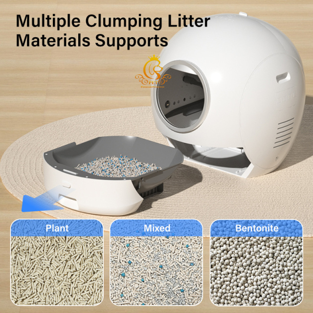 EUR PET Low Noise Anti-odor Wifi App Control Travel Cute Self Clean Automatic Cat Litter Box Intelligent Cat Toilet