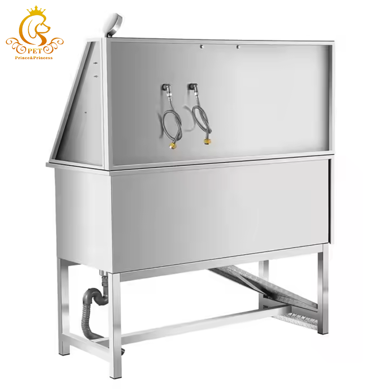 EUR PET Ramp Stainless Steel Grooming Bath for Pets Premium Pet Cleaning & Bathing Accessory