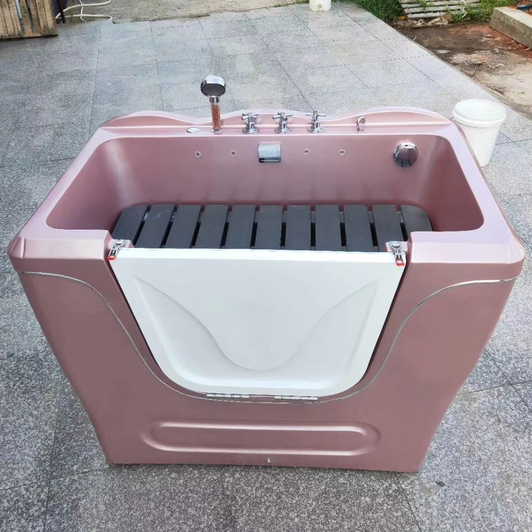 Pet Hot Spring Bathtub, Acrylic Bathtub with a Door, Bathing Tub Suitable for Both Dogs and Cats, Large Bathing Pool