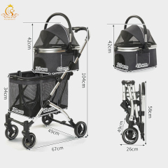 EUR PET Factory Price Wholesale Customized New Style Double Korean Pet Stroller Twin Pet Stroller for 2 Dogs