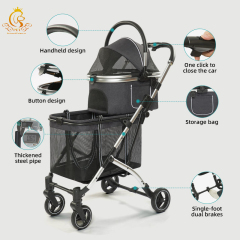 EUR PET Factory Price Wholesale Customized New Style Double Korean Pet Stroller Twin Pet Stroller for 2 Dogs
