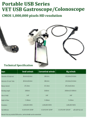 EUR VET Hot Sale Portable Flexible Fiber Ureteroscope Medical Equipment Light Source Endoscope for Veterinary Hospital