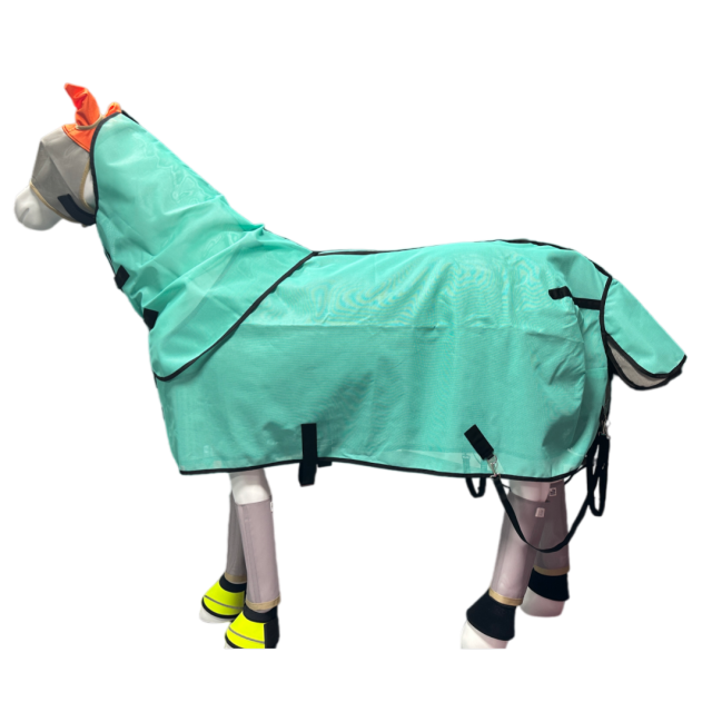 Summer Horse Rugs Fly Sheet PVC Mesh Material Horse Turnout Blanket with Detachable Neck Cover With Black Liner