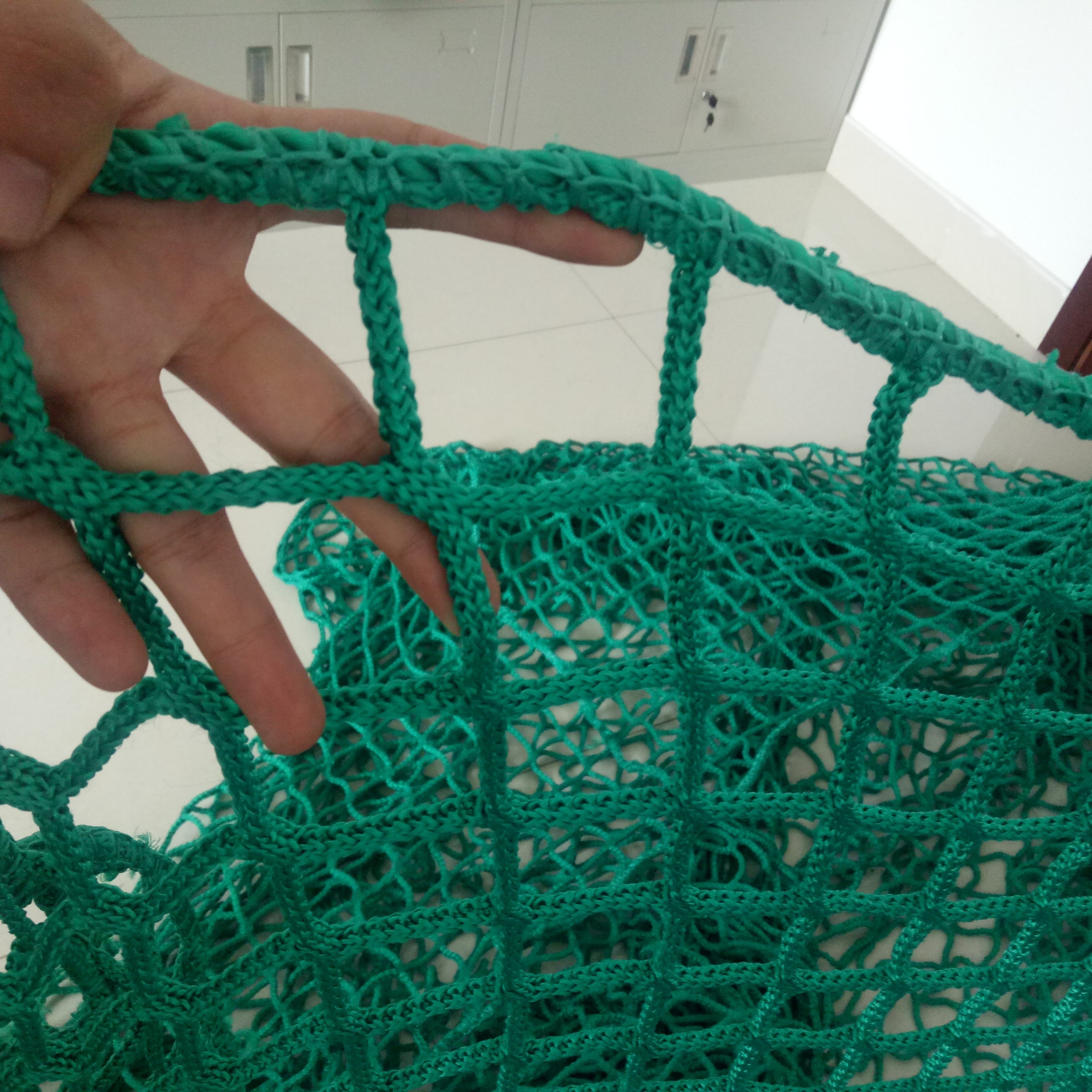 PP Slow Feeder Hay Nets for Horse Ingesting Hay Netting 4 ft X 3 ft Size with Hang Loops and Tie Rope in the Middle