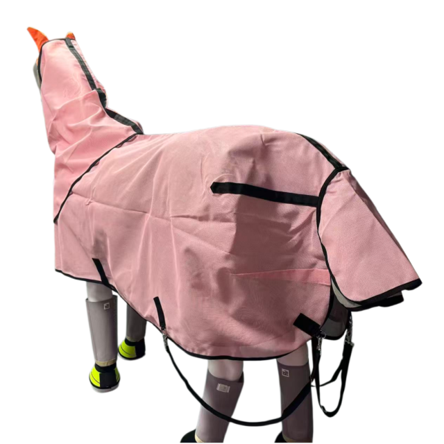 Summer Horse Rugs Fly Sheet PVC Mesh Material Horse Turnout Blanket with Detachable Neck Cover With Black Liner