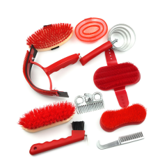 Horse Care Tools Horse Grooming Kit With 10 Pieces Including Brushes Sweat Scrapers Tail Combs Hoof Picks Hair Brushes