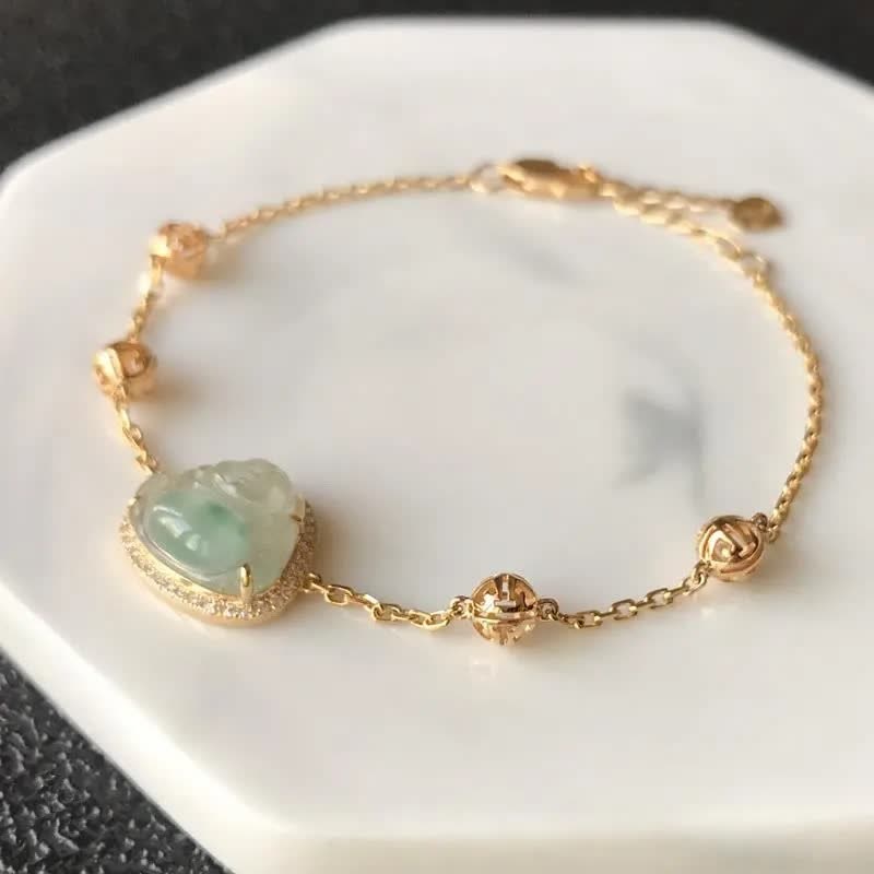 Laughing mystic zen Jade Abundance Chain Bracelet