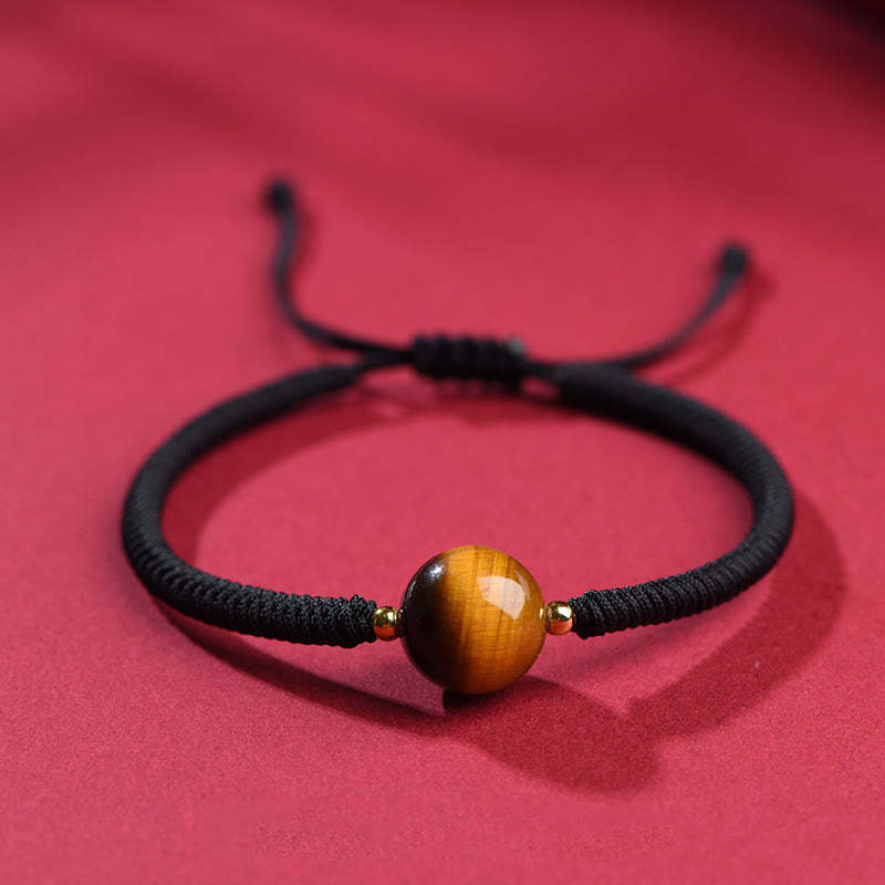 Handmade Tiger Eye Bead Luck Protection Rope Bracelet