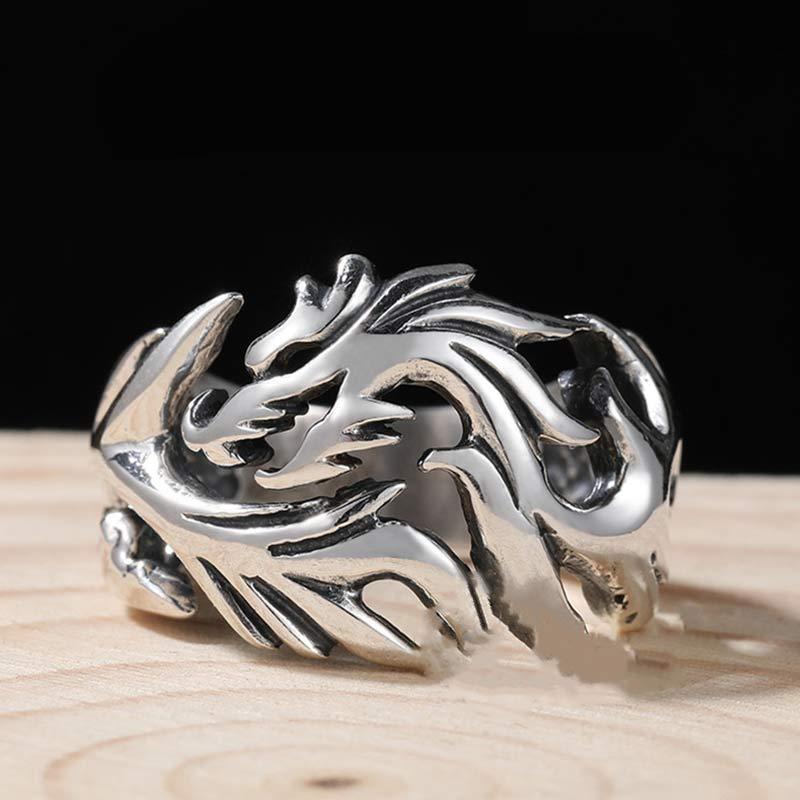 Dragon Pattern Protection Strength Adjustable Ring