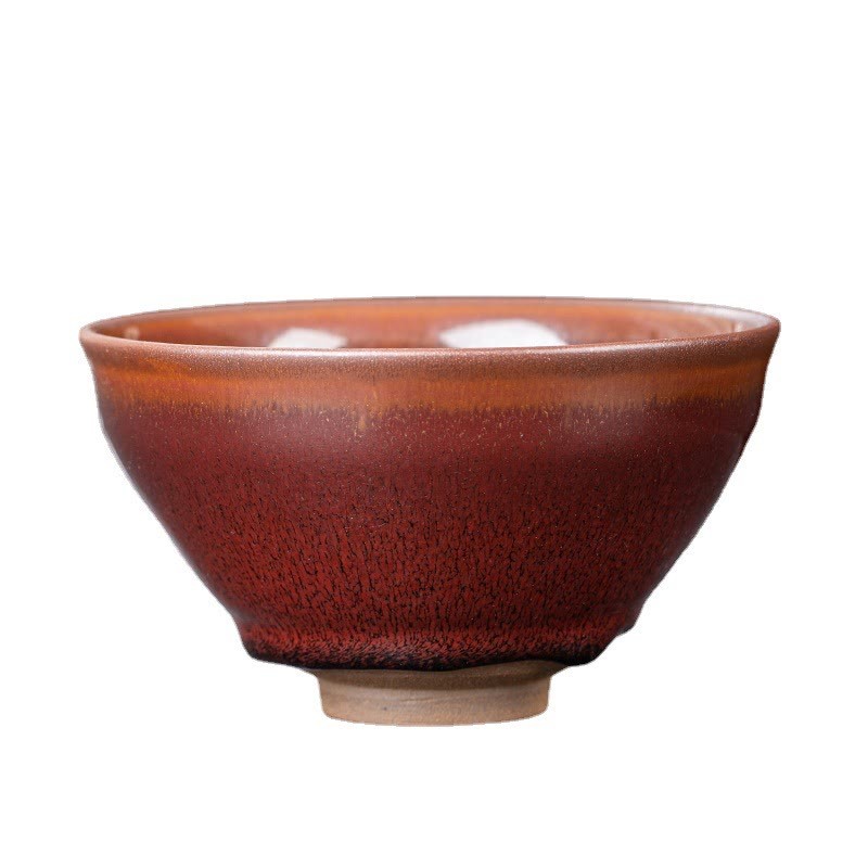 Vintage Red Brown Chinese Jianzhan Porcelain Teacup Kung Fu Tea Cup